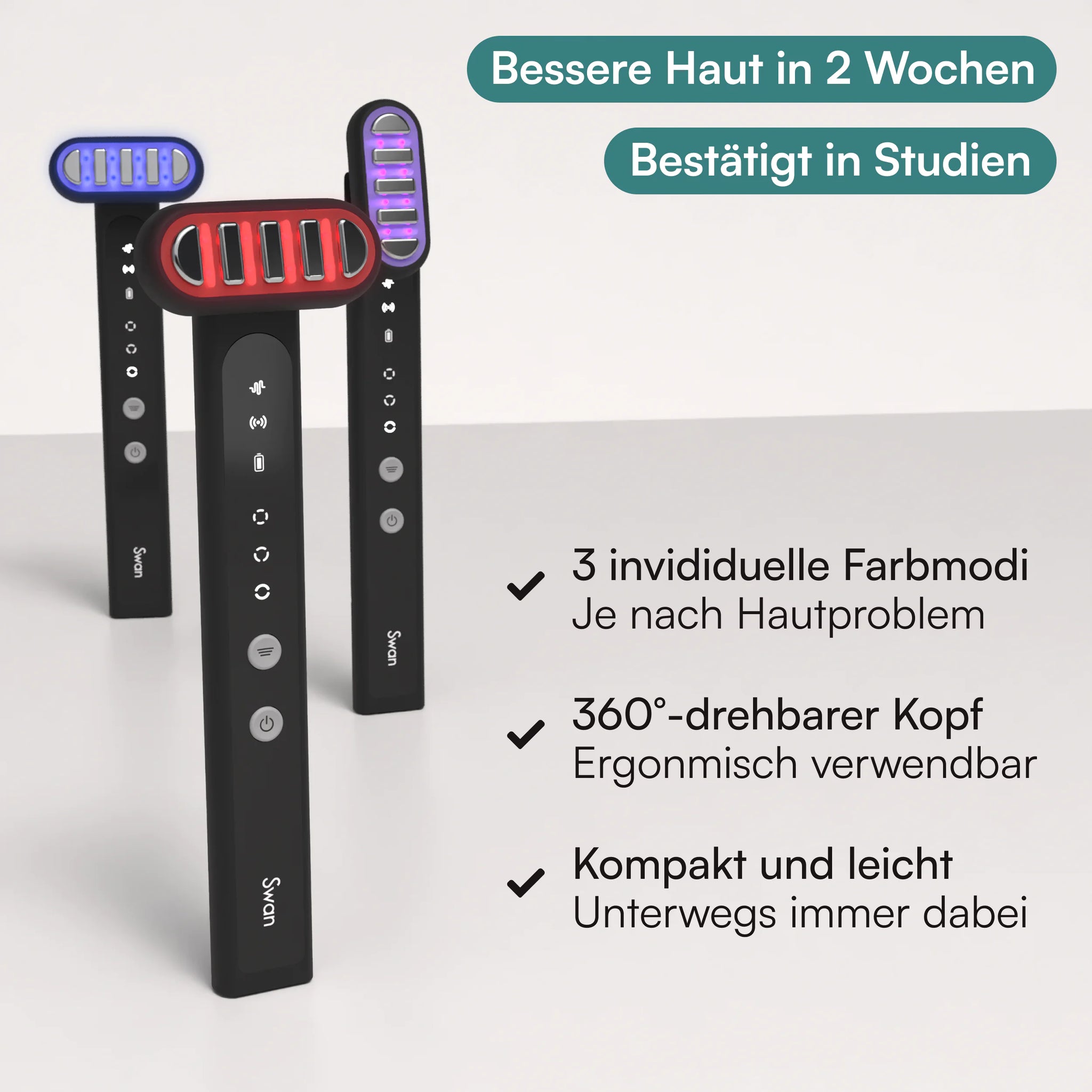 Starter-Set: 6-in-1-Lichttherapie Stab mit Renew & Clear Serum T01