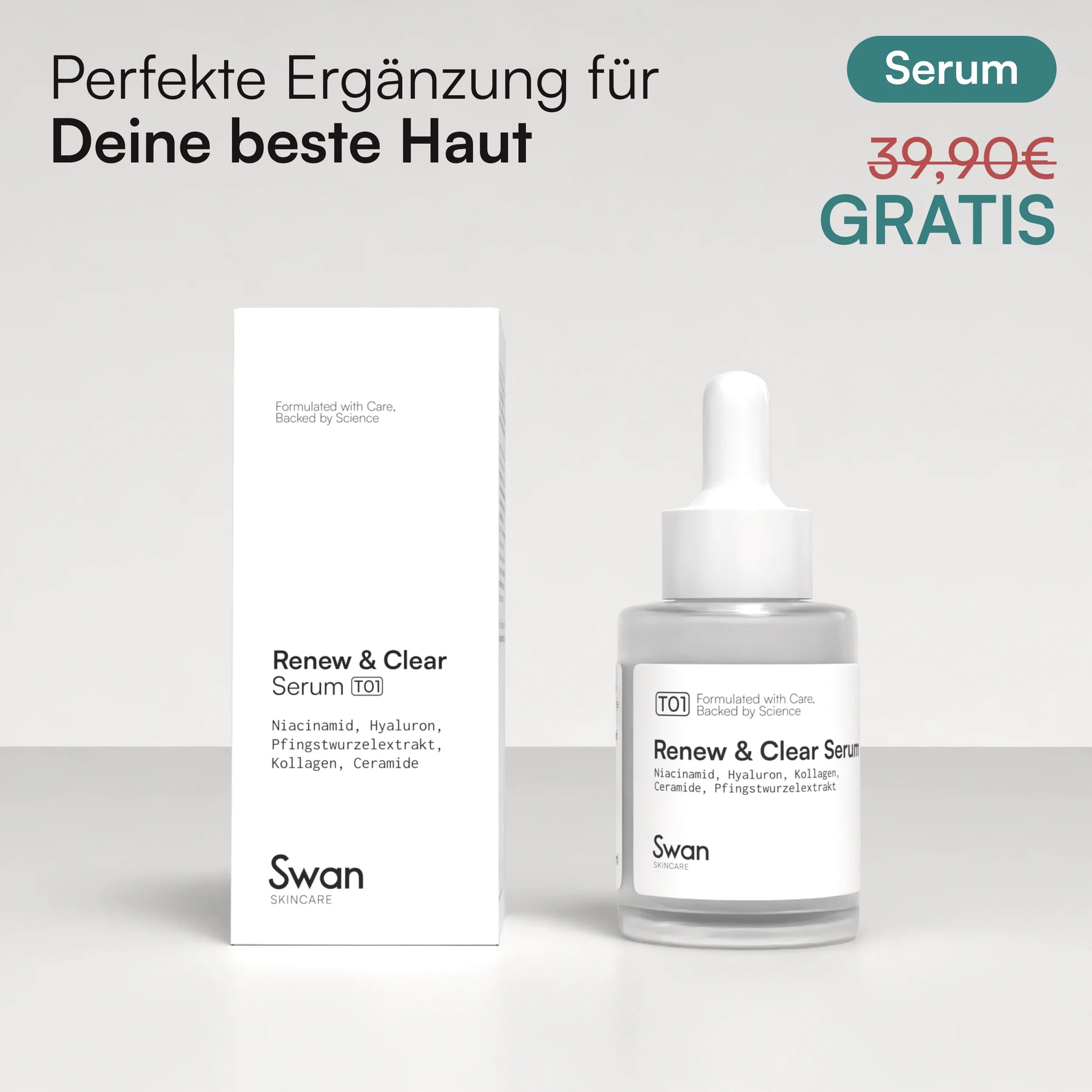 Starter-Set: 6-in-1-Lichttherapie Stab mit Renew & Clear Serum T01
